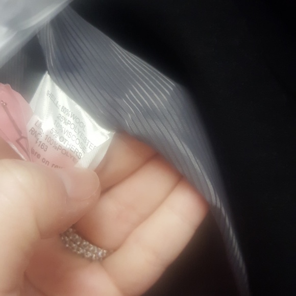 Black Calvin Klein ruffled peacoat - Picture 2 of 7